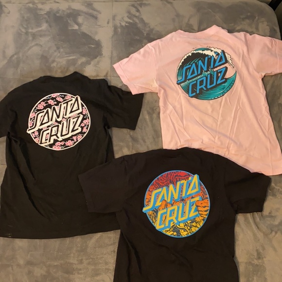 3 Santa Cruz Logo T Shirts Deal! Pink and Black Logo Tees - Picture 2 of 5